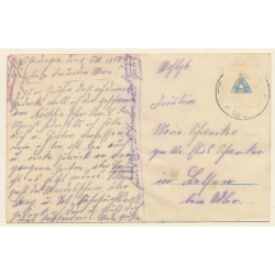WW1: Fräulein Feldgrau / Horseshoe - Patriotism (Vintage RPPC 1917)