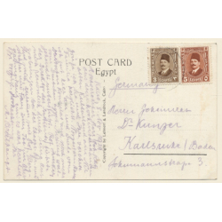 Lehnert & Landrock N°171: Cairo - The Cheops Pyramid / Camel (Vintage RPPC 1929)