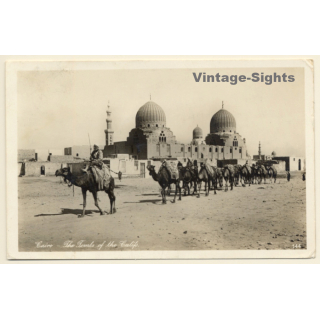 Lehnert & Landrock N°144: Cairo - Tombs of the Califs / Camels (Vintage RPPC 1910s/1920s)