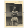 Beautiful Muscular African Guy In Sarong / Congo? (Vintage Photo B/W ~1930s/1940s)