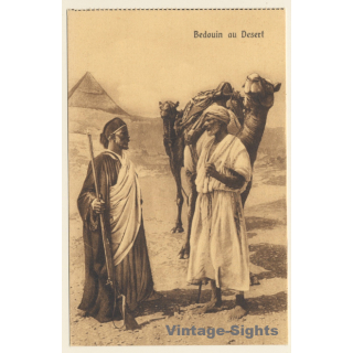Egypt: Bedouin au Desert / Camel - Pyramid (Vintage PC 1910s/1920s)