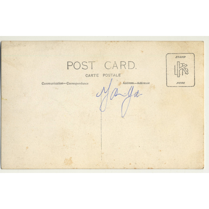 Woman In Water With Dog On Shoulder / Funny (Vintage PC B/W)