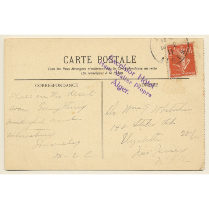 Algeria: Camel Caravan From Biskra to Touggourt (Vintage PC 1911)