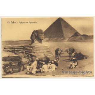 Cairo / Egypt: Sphynx et Pyramide - Camel Caravan (Vintage PC 1910s/1920s)