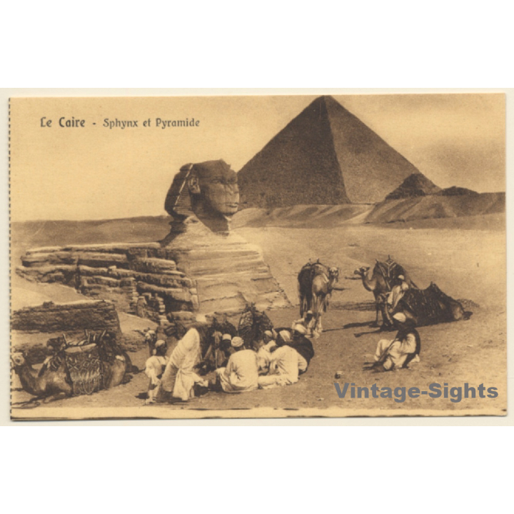 Cairo / Egypt: Sphynx et Pyramide - Camel Caravan (Vintage PC 1910s/1920s)