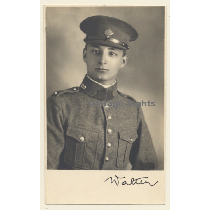 WW2: Handsome Young German Soldier In Uniform *1 (Vintage RPPC 1930s/1940s)
