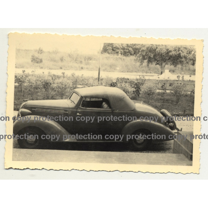 Side View Of Hudson Terraplane 1936 Cabrio - Congo? Africa (Vintage Photo B/W)
