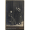 Karl Bächle / Tiengen: Elegant Mother & Her 2 Daughters (Vintage Cabinet Card ~1910s)