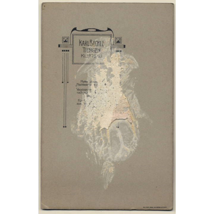 Karl Bächle / Tiengen: Elegant Mother & Her 2 Daughters (Vintage Cabinet Card ~1910s)