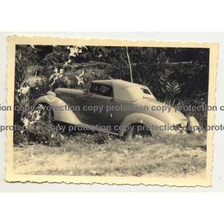 Hudson Terraplane 1936 Cabrio Stuck In Ditch - Congo? Africa (Vintage Photo B/W)