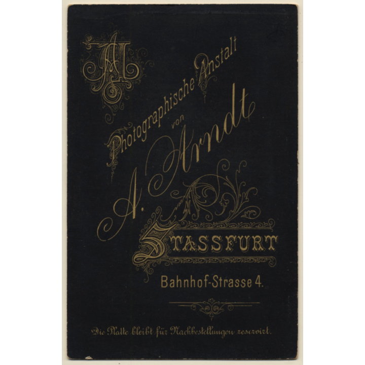 A. Arndt / Stassfurt: Portrait of Young Woman with Updo (Vintage Cabinet Card ~1900s/1910s)