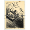 Modificated 1934 Ford Deluxe On Safari - Congo? Africa (Vintage Photo B/W)
