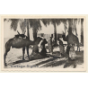 Algeria: Caravane Au Repos /  Camels - Nomads (Vintage RPPC 1920s/1930s)