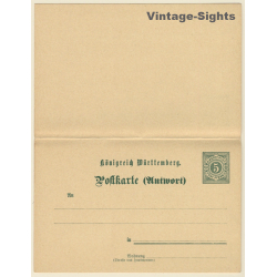 Ganzsache: Königreich Württemberg 5 Pf. mit Antwort (Vintage PC 1891)