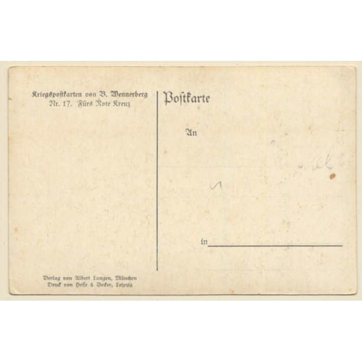 Brynolf Wennerberg: Lady & Girl Donate to Red Cross Shepherd Dog (Vintage PC ~1920s)