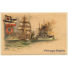 Hans Bohrdt: Deutscher Flottenverein - War Ships - Battle (Vintage PC 1907)