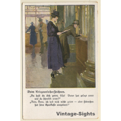 Brynolf Wennerberg: Elegante Damen beim Kriegsanleihe Zeichnen (Vintage PC ~1910s)