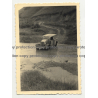 Modificated 1934 Ford Deluxe Crosses River - Congo? Africa (Vintage Photo B/W)