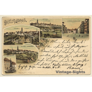 Rottweil / Germany: Ortsansicht v. Bahnhofweg - Viaduct (Vintage PC Litho ~1900s)