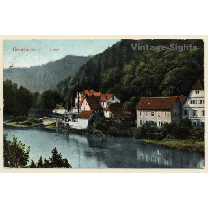 Gernsbach / Germany: Insel - Murgtal - Emil Brück Stuhlgeschäft (Vintage PC 1910)