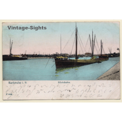Karlsruhe / Germany: Rheinhafen - Schiffe (Vintage PC 1904)