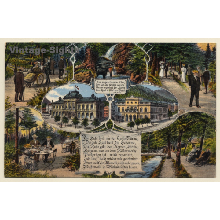 Wildbad / Germany: König Karls Bad - Eber - Wasserfall (Vintage PC 1910)