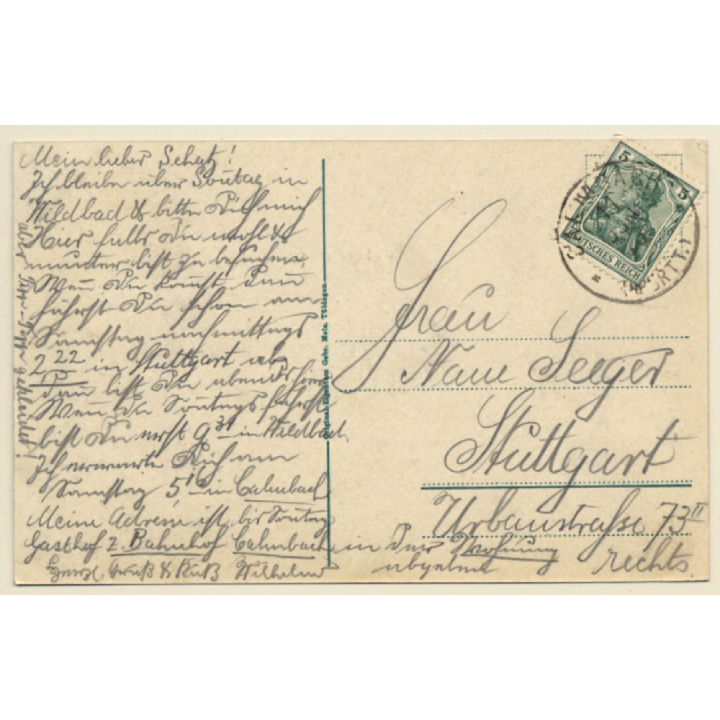 Wildbad / Germany: König Karls Bad - Eber - Wasserfall (Vintage PC 1910)