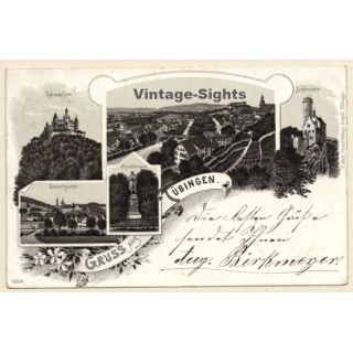 Tübingen: Bebenhausen - Hohenzollern - Lichtenstein (Vintage PC Litho 1898)