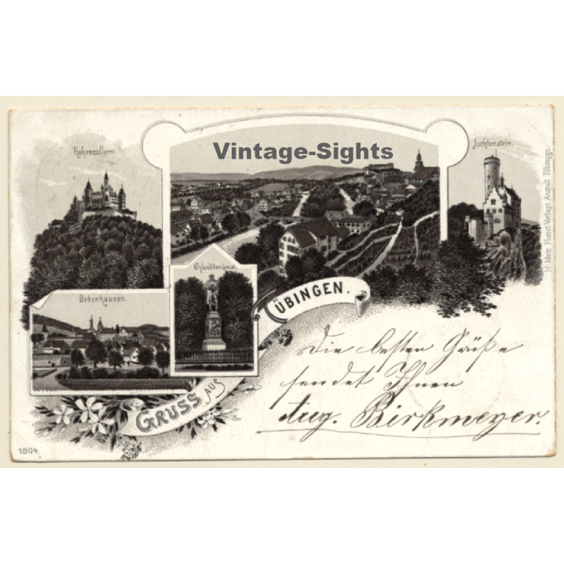 Tübingen: Bebenhausen - Hohenzollern - Lichtenstein (Vintage PC Litho 1898)