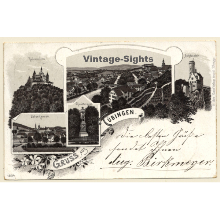 Tübingen: Bebenhausen - Hohenzollern - Lichtenstein (Vintage PC Litho 1898)