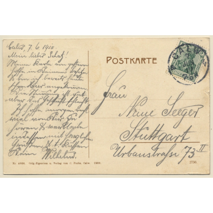 Calw / Schwarzwald: Höhere Handelschule (Vintage PC 1910)