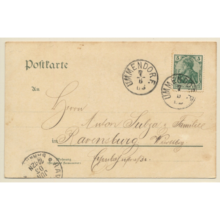 Biberach: Partie an der Riss (Vintage PC 1903)