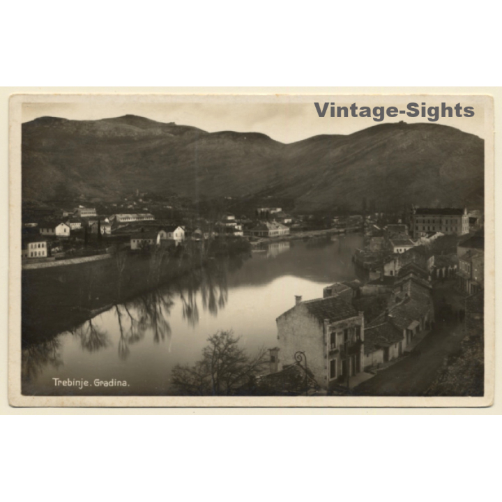 Trebinje - Gradina / Bosnia & Herzegovina: Partial View - River (Vintage RPPC ~1910s/1920s)