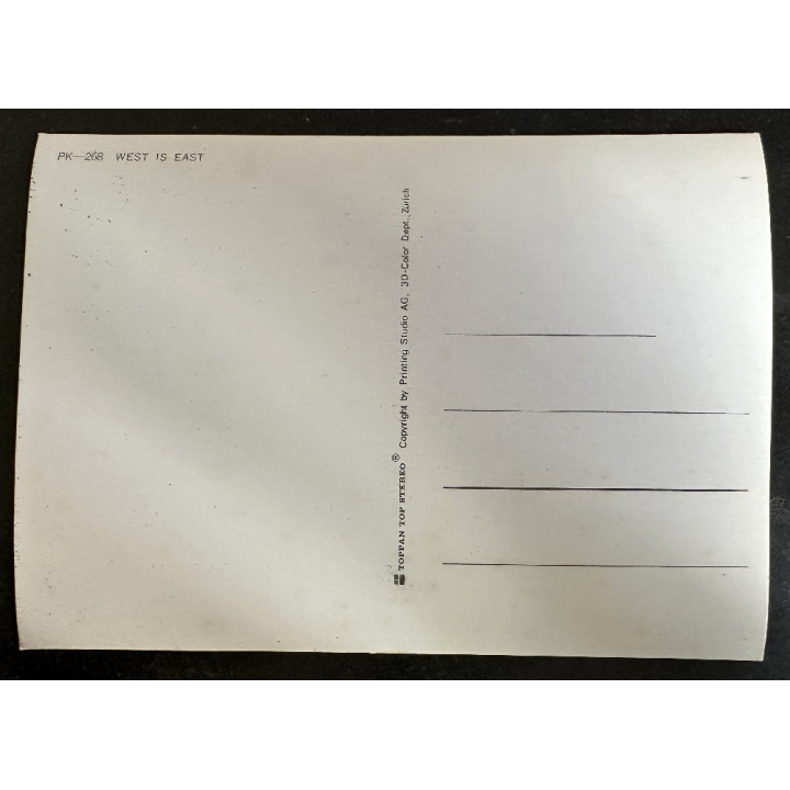 PK-268: West Is East - Nudes / Pin-Up (Vintage 3D Stereo Effect Postcard Toppan ~1960s/1970s)