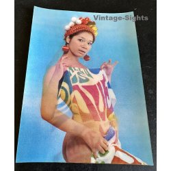 Cheeky Caribbean Semi Nude / Pin-Up (Vintage 3D Stereo Effect Postcard ~1960s/1970s)