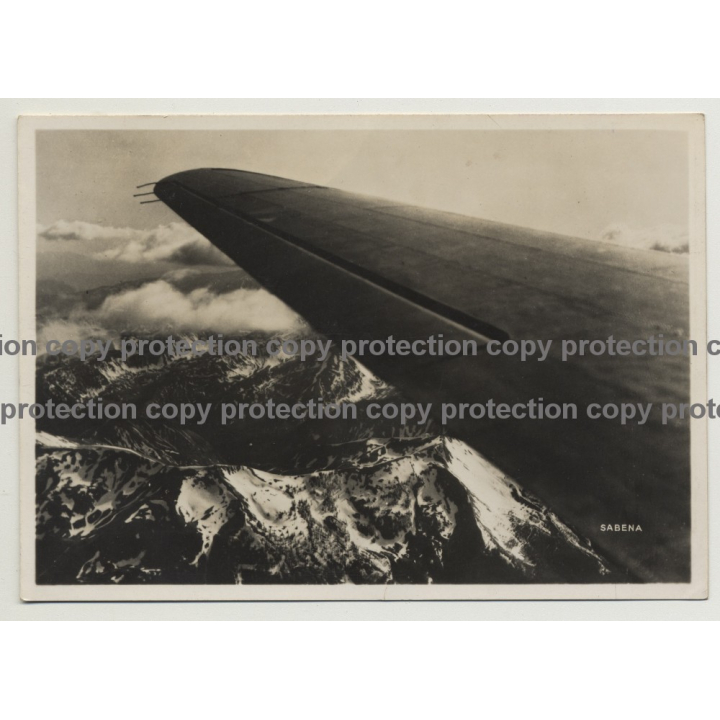 Sabena Over The Alps / Airline - Wing (Vintage Photo PC 1951)