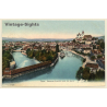 Thun / Switzerland: General Ansicht und die Aare / Schleuse (Vintage PC 1910s/1920s)