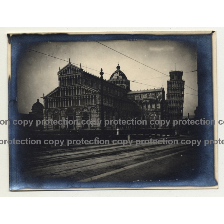 Leaning Tower Of Pisa & Cathedral / Italy 2 (Vintage Photo / Gelatin Silver ~1920s)