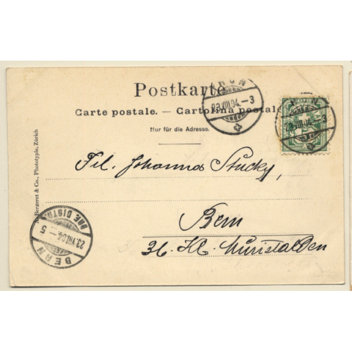 Hilterfingen am Thunersee / Switzerland: Eiger, Mönch & Jungfrau (Vintage PC 1904)