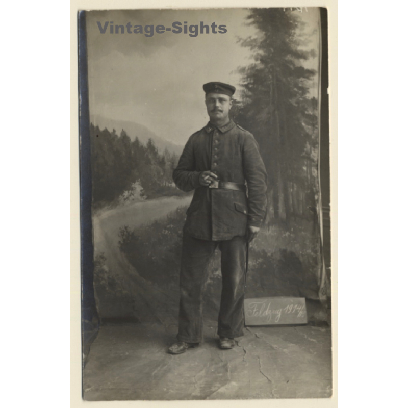 WW1: Deutscher Soldat / Feldzug 1914/15 (Vintage RPPC)