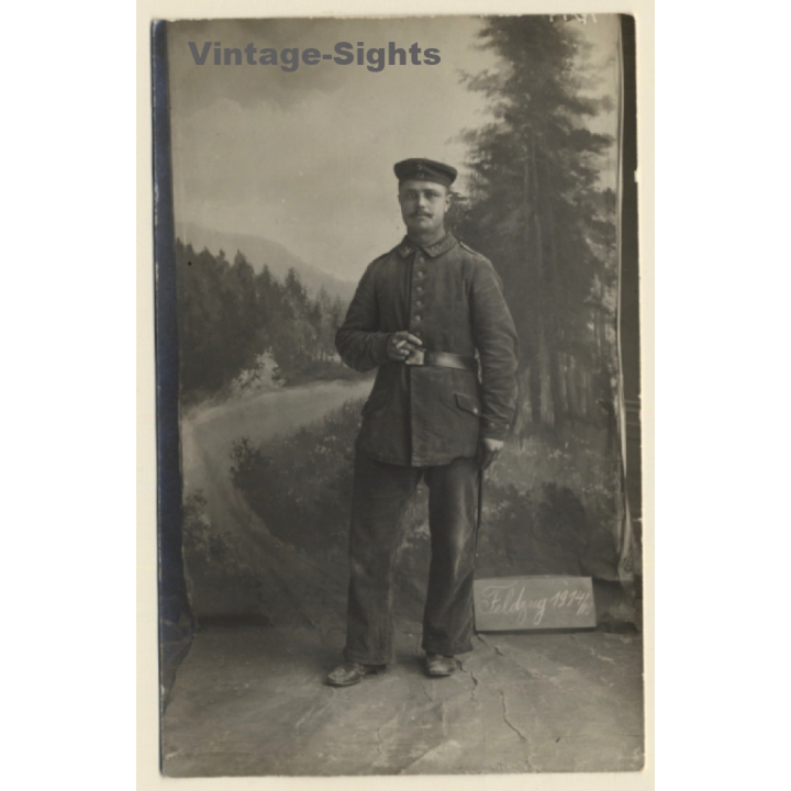 WW1: Deutscher Soldat / Feldzug 1914/15 (Vintage RPPC)