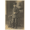 WW1: Deutscher Soldat In Uniform / Portrait (Vintage RPPC ~1910s)