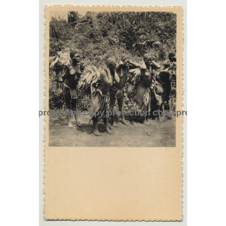 Congolese Women Carrying Bananas / Costermansville-Kamituga (Vintage Postcard NELS)