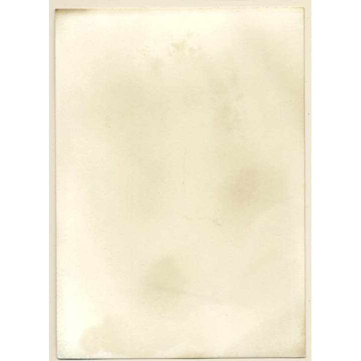 Erotic Study: Longhaired Nude Leaning Against Rock Outdoors (Vintage Photo GDR ~1980s)