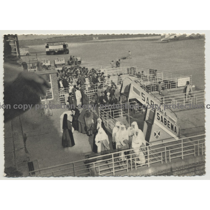 Mission De Kahemba (Congo Belge) At Melsbroeck Airport / Sabena (Vintage Postcard B/W)