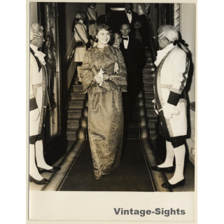 Ingrid Bergman in Elegant Dress at a Gala (Vintage Press Photo 1950s/1960s)