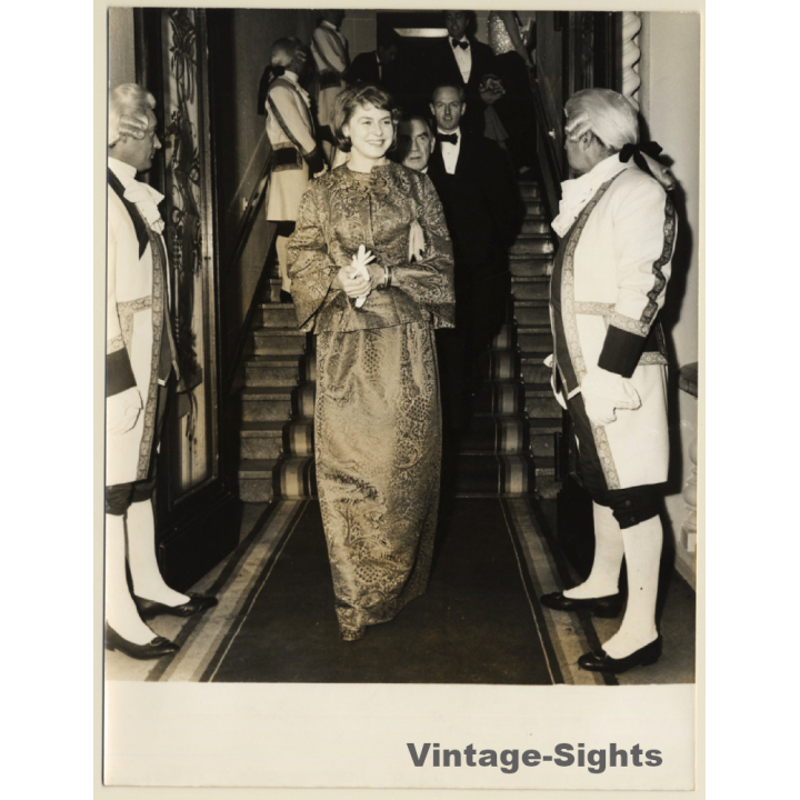 Ingrid Bergman in Elegant Dress at a Gala (Vintage Press Photo 1950s/1960s)