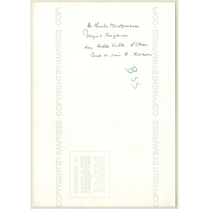 Young Ingrid Bergman in Stage/Movie Outfit (Vintage Press Photo 1950s)