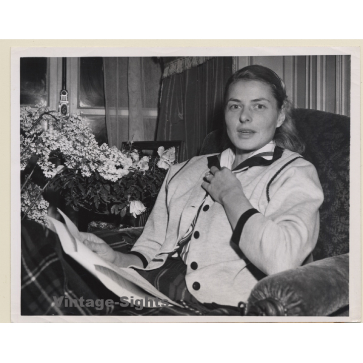 Ingrid Bergman Preparing her Role in 'Tea in Sympathy'(Vintage Press Phot0 1956)