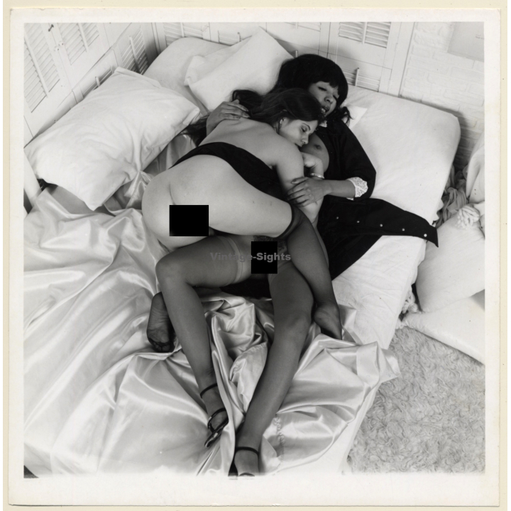Erotic Study by T.Liori: Interracial Semi Nude Female Couple*1 / Lesbian INT (Vintage Photo KORENJAK 1970s/1980s)